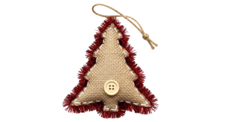 Isolated Christmas Tree Ornament with Button