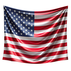 Fototapeta premium The american flag, a symbol of freedom and democracy, isolated on transparent background