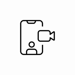 mobile device video call icon sign vector