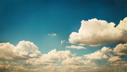 vintage background in the blue sky with clouds