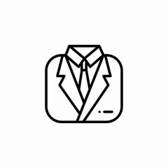 shirt tie set icon sign vector