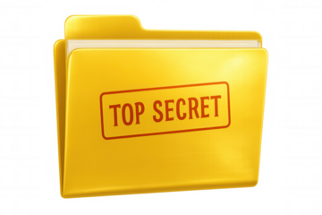 Golden manila folder protecting classified papers, symbolizing secure information storage against potential data breaches