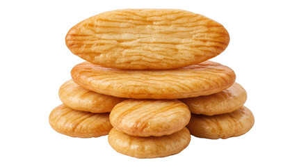 Isolated Stack of Rice Crackers