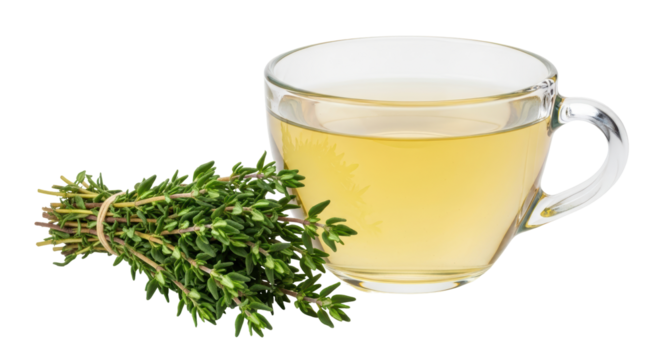 Isolated Thyme Tea and Thyme Bundle