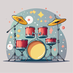 drum set with drum sticks