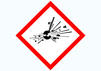 International pictogram for explosive substances. Explosive materials