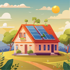 rural landscape with house