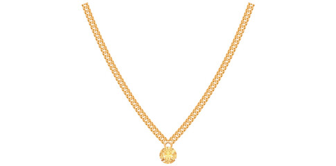 Gemstone Chain Necklace Antique Jewelry Vector Illustration.	