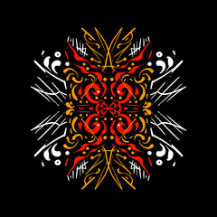 Fototapeta premium abstract background with a flower red yellow ornament 