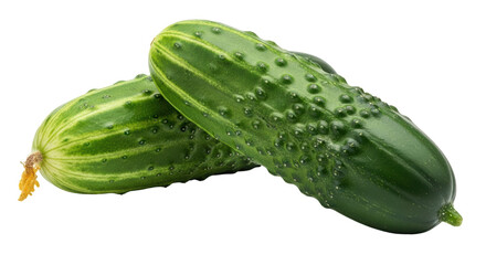 Isolated Pair of Fresh Cucumbers