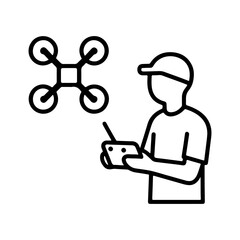 Line icon drone pilot vector on white background
Vector line icon on white background