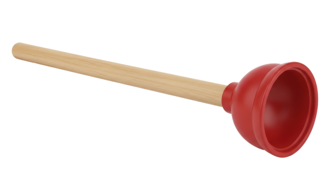 Isolated Red Plunger