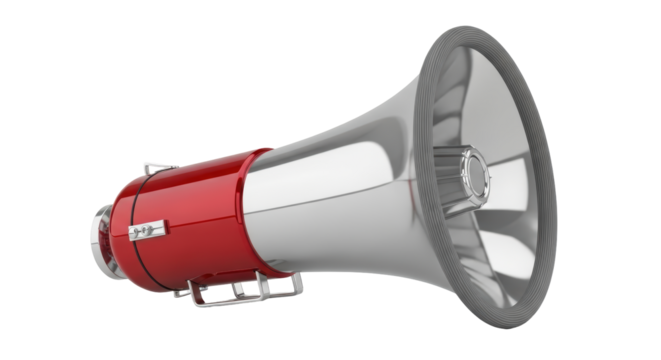 Isolated Red and Silver Megaphone