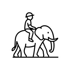 Line icon elephant riding vector on white background
Vector line icon on white background