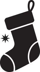 Christmas stockings hanging silhouette vector illustration design 