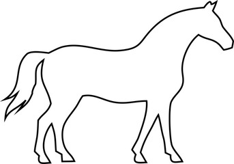 Rustic horse outline vector icon for farm branding, stable signs, and western-style illustrations.