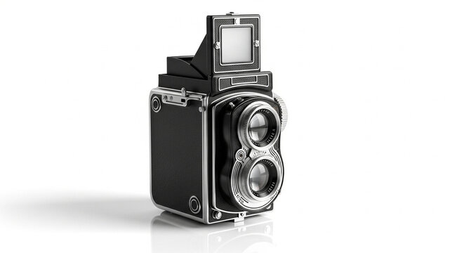 old camera isolated on white