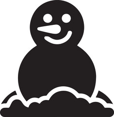 Snowman with hat silhouette vector illustration design