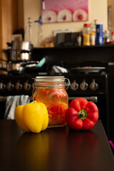 jar with vegetables for healthy life