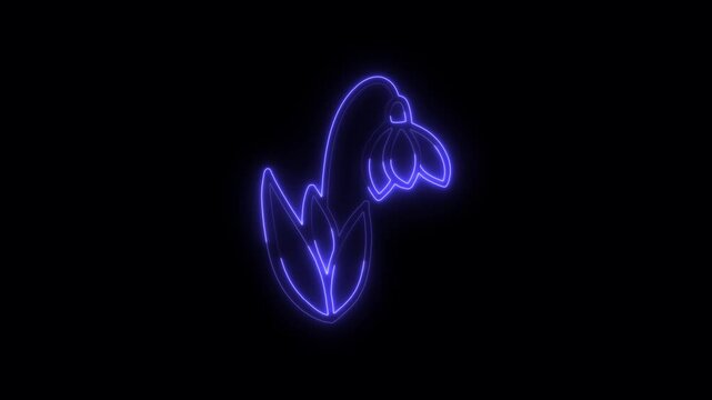 A neon sign depicting a tulip flower. This type of sign is commonly used 