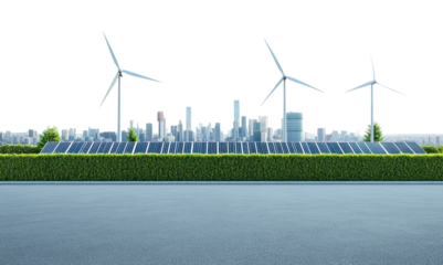 PNG City turbines panels modern.