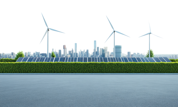 PNG City turbines panels modern.