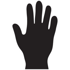 simple hand palm icon in black color isolated on a square white backhround.