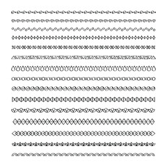 Hand Drawn Different Borders And Dividers Set Vector Design.