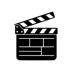 Isolated Black Film Clapperboard Icon