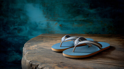 Casual Flip-Flops on a Surface in Soft Lighting