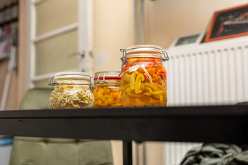 jar of vegetables for an healthy lifestyle.