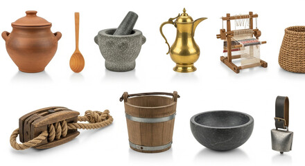 set of kitchen utensils isolated