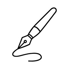 Line icon calligraphy brush vector on white background
Vector line icon on white background