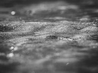 Abstract Black and White Macro of Ice Surface