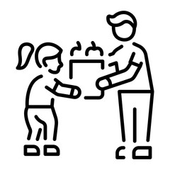 A linear style icon representing seller