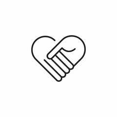 heart handshake icon sign vector