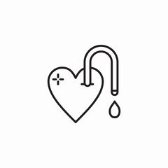 leaky heart icon sign vector