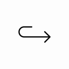 Obraz premium u turn right icon sign vector