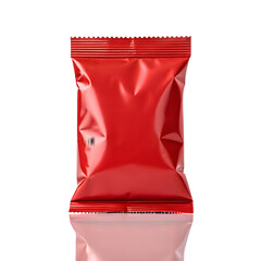 Red foil snack bag isolated on transparent background