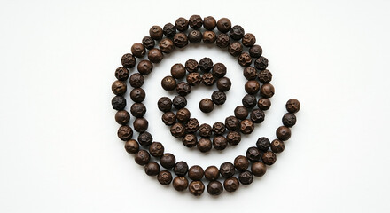 Black Peppercorns Spiral Art A Culinary Visual Delight