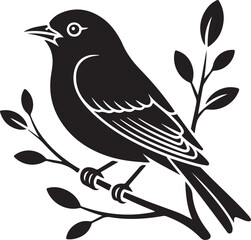 Elegant Black Bird Illustration