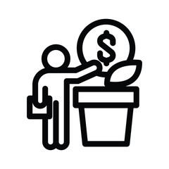 harvest profits outline icon vector design good for web or mobile app