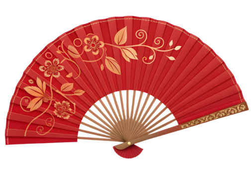Traditional japanese fan on white background a