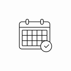 calendar check icon sign vector