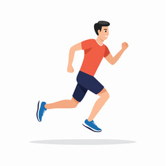 Fototapeta premium Minimal flat vector icon of a person running, representing exercise, fitness, and active healthy lifestyle, isolated on a white background.