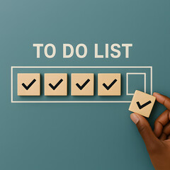 Accomplished Task: A visually striking composition featuring a checklist with completed tasks, highlighting a sense of accomplishment and efficiency.