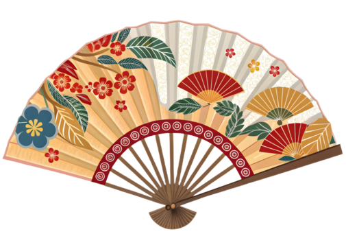 Traditional chinese fan on white background 