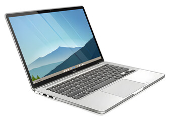 Laptop on a white background