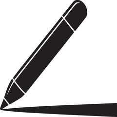 A black and white illustration of a stylus drawing a line on a white background in simple style