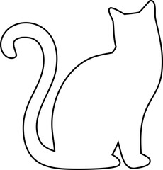  cat outline vector, great for Halloween, mystery, or feline design projects.